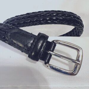 Dickies-Women's Black/Silver Braided Belt-Unisex-30-32-36 1/2" X 1"-Casual-Boots